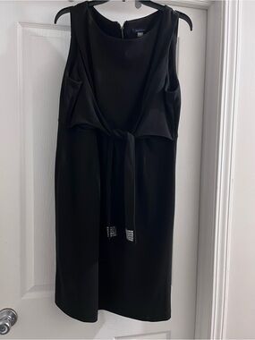 Tommy Hilfiger Black Sleeveless Tie-Waist Midi Dress